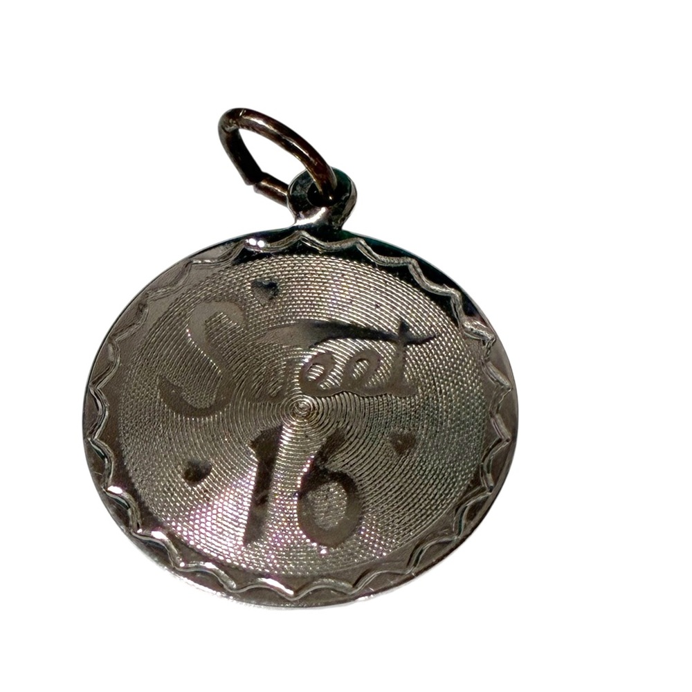 925 Sterling Silver Vintage "Sweet 16" Charm Pendant Jewelry